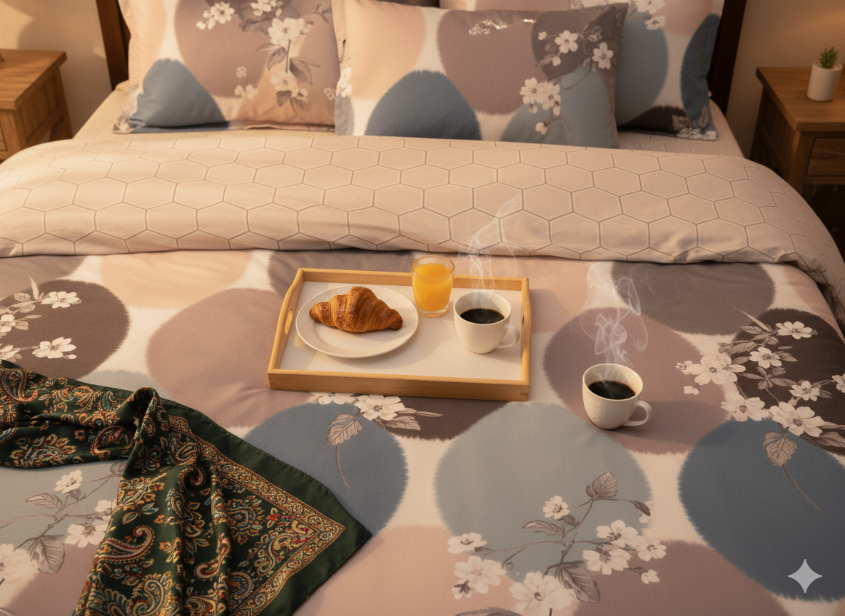 Novara Premium King Size Bedsheet (108" x 108") - 400TC