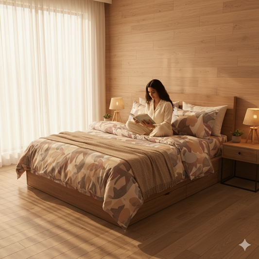 Aurelia Premium King Size Bedsheet (108" x 108") - 400TC