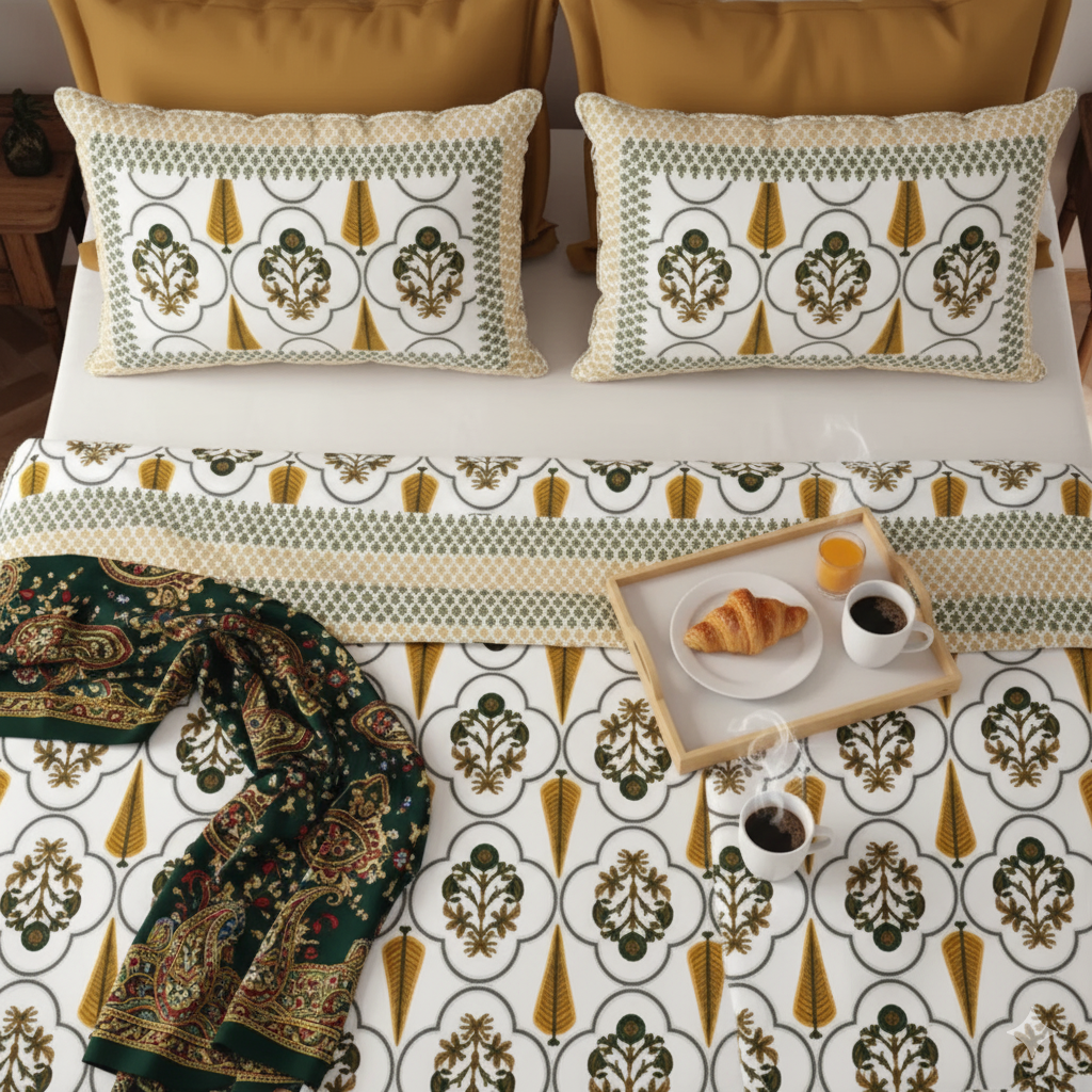 Rooh Jaipuri Block Print - 400 TC - King Size (108 x 108)