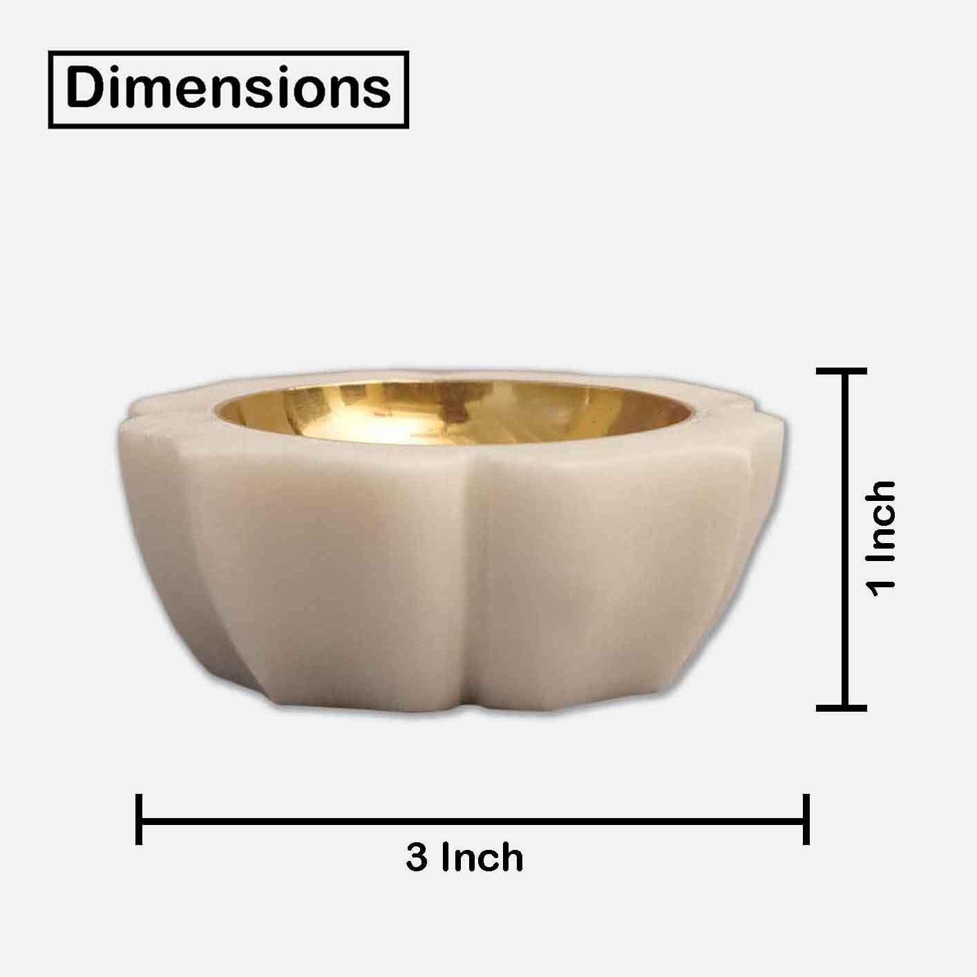 Petal Tea Light Holder Set of 2 (Marble & Brass)