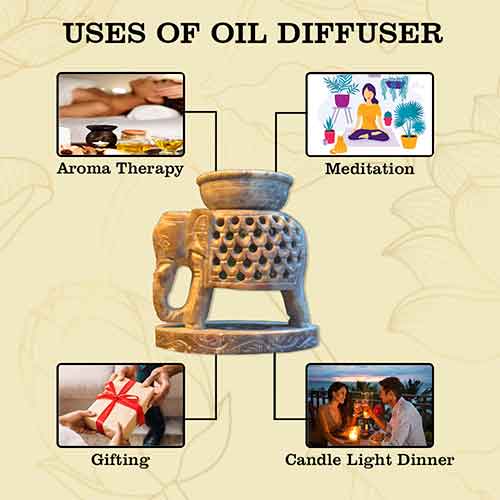 Elephant Aroma Diffuser (Marble Soapstone)