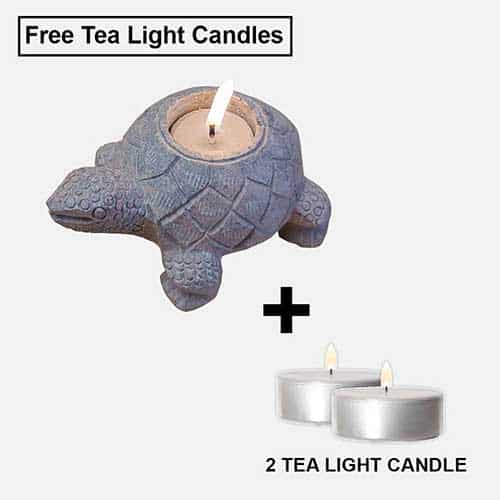 Tortoise Tea Light Holder (Black Marble Soapstone)