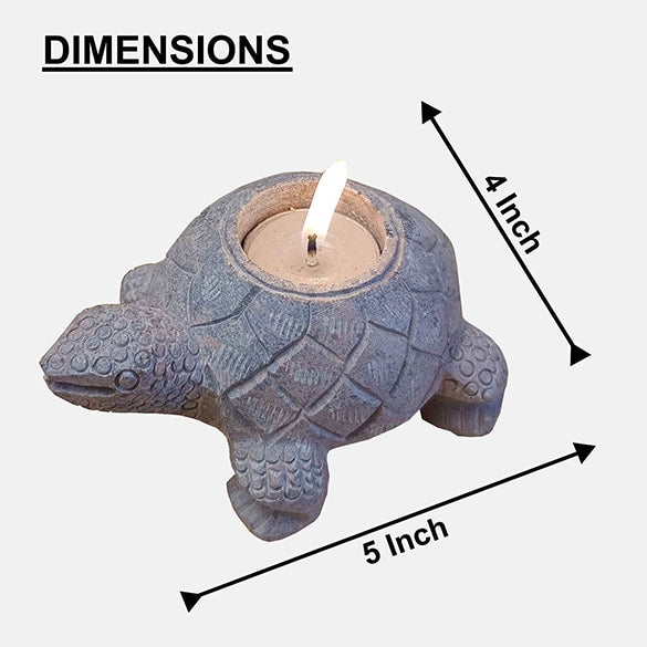 Tortoise Tea Light Holder (Black Marble Soapstone)
