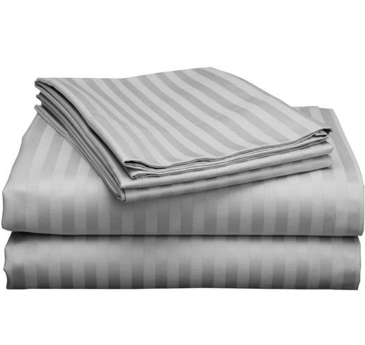 Grey-Silk Premium King Size Bedsheet (108" x 108") 300 TC