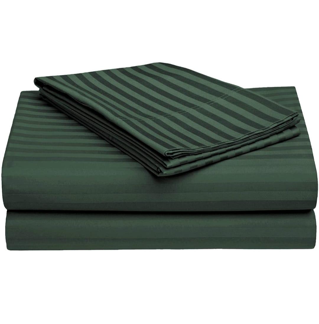 Green-Lined Premium King Size Bedsheet (108" x 108") 300 TC