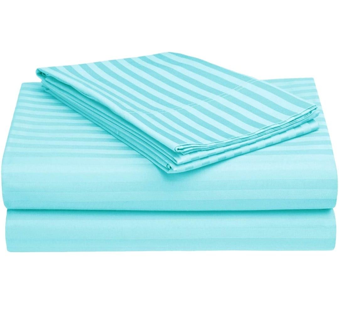 Blue Plain Premium King Size Bedsheet (108" x 108") 300 TC