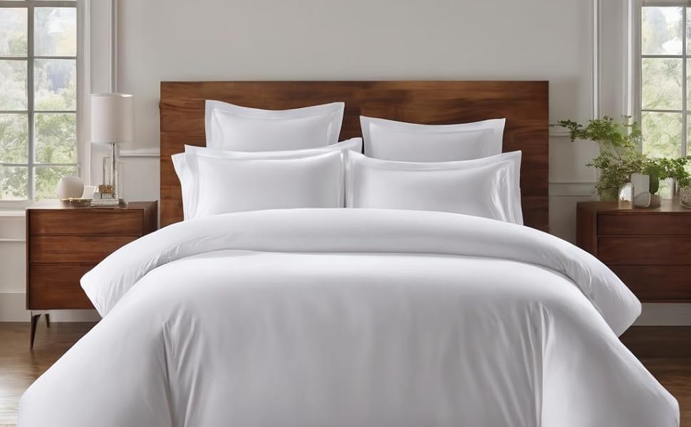 White Plain Ultra soft King Size Bedsheet - (108" x 108") 400 TC