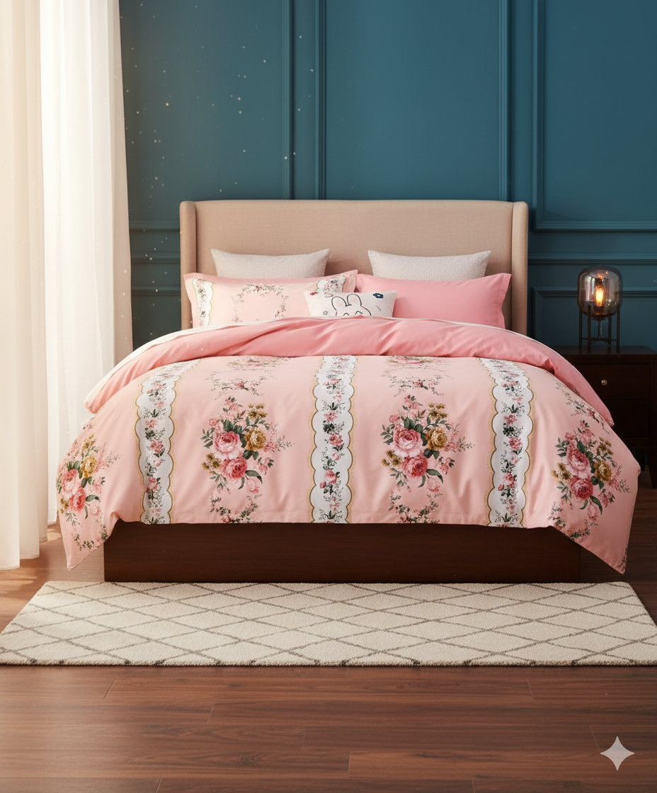 Budapest Fitted Premium King Size Bedsheet (108" x 108") 400 TC