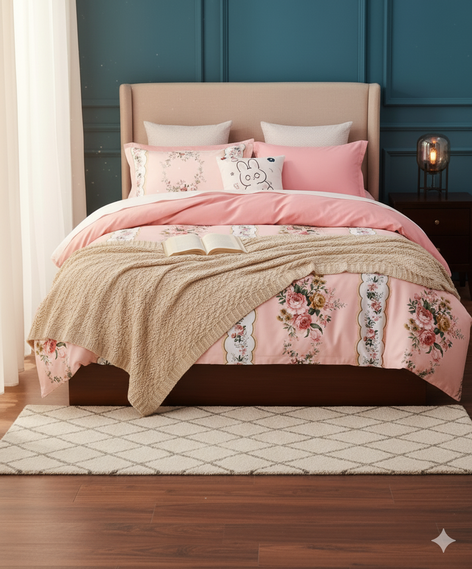 Budapest Fitted Premium King Size Bedsheet (108" x 108") 400 TC
