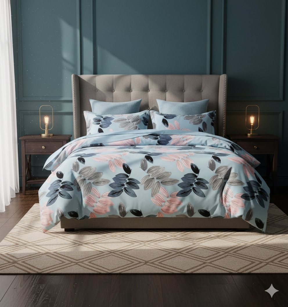 Floriana Fitted Premium King Size Bedsheet (108" x 108") 400 TC