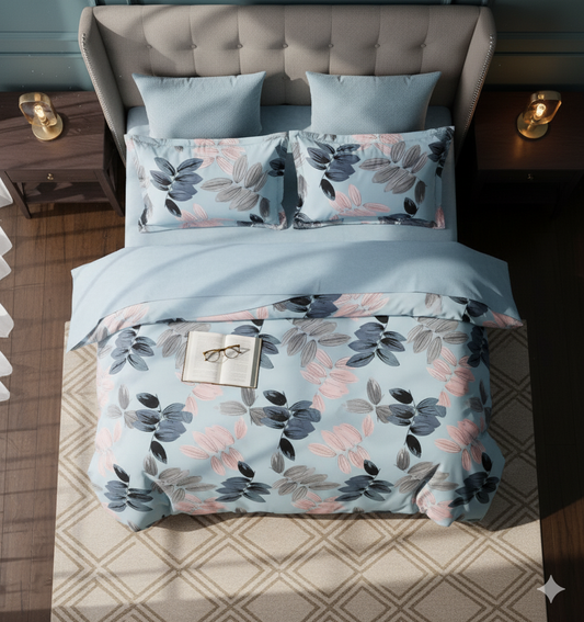 Floriana Fitted Premium King Size Bedsheet (108" x 108") 400 TC