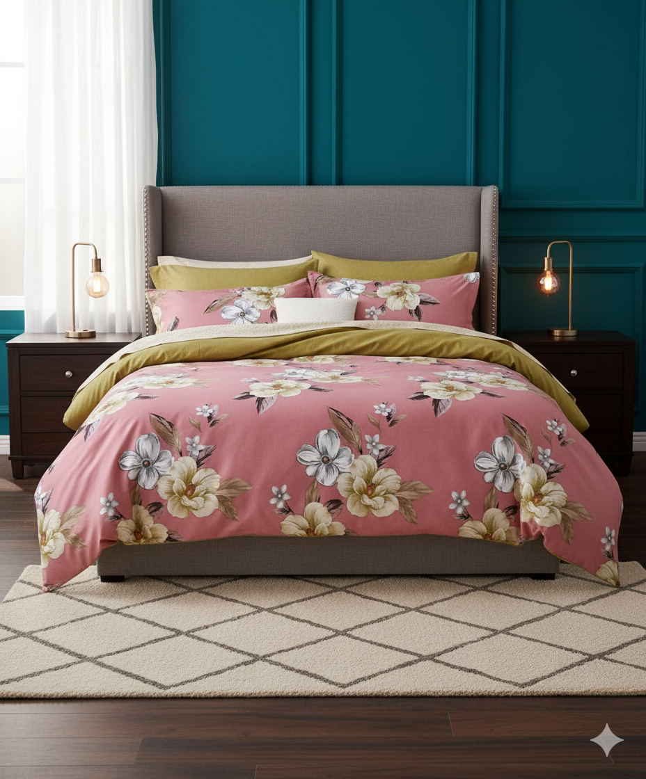 Frances Fitted Premium King Size Bedsheet (108" x 108") 400 TC