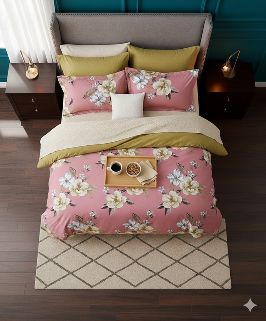 Frances Fitted Premium King Size Bedsheet (108" x 108") 400 TC