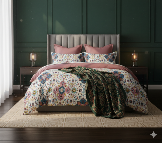 Quarsi Fitted Premium King Size Bedsheet (108" x 108") 400 TC