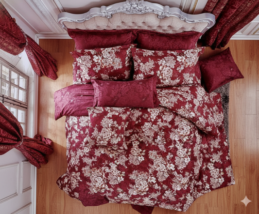 Rose Fitted Premium King Size Bedsheet (108" x 108") 400 TC