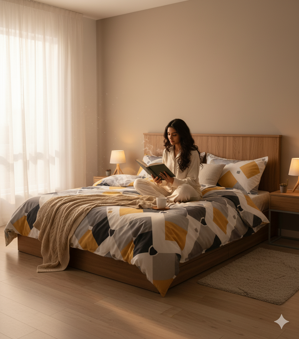 Belvarra Premium King Size Bedsheet (108" x 108") - 400 TC