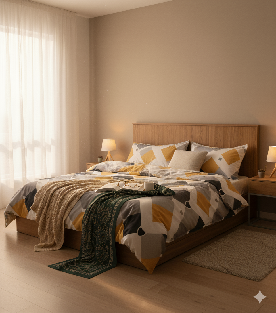 Belvarra Premium King Size Bedsheet (108" x 108") - 400 TC