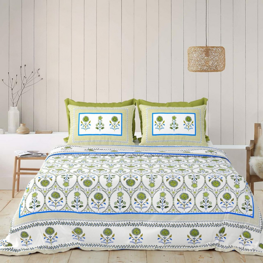 Raunak Jaipuri Block Print - 400 TC - King Size (108 x 108)