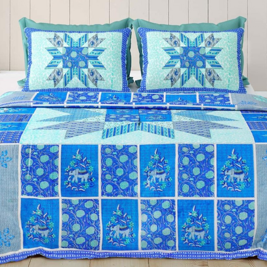 Phooldaan Jaipuri Block Print - 400 TC - King Size (108 x 108)