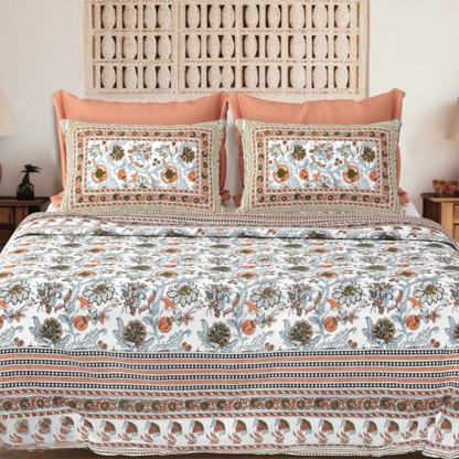 Barfi Jaipuri Block Print - 400 TC - King Size (108 x 108)