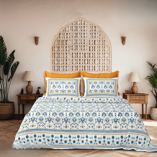 Virasat Jaipuri Block Print - 400 TC - King Size (108 x 108)