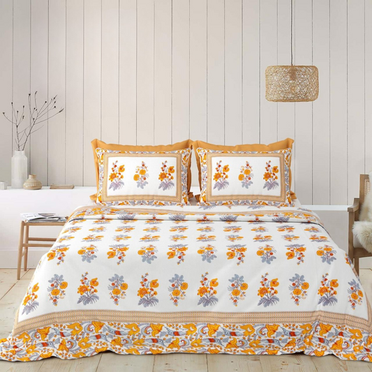 Heer Jaipuri Block Print - 400 TC - King Size (108 x 108)