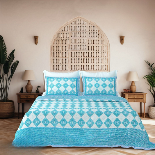 Zehen Jaipuri Block Print - 400 TC - King Size (108 x 108)