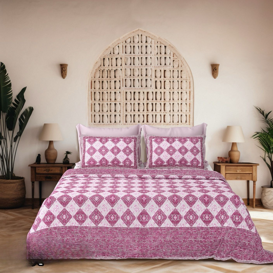 Aabshar Jaipuri Block Print - 400 TC - King Size (108 x 108)