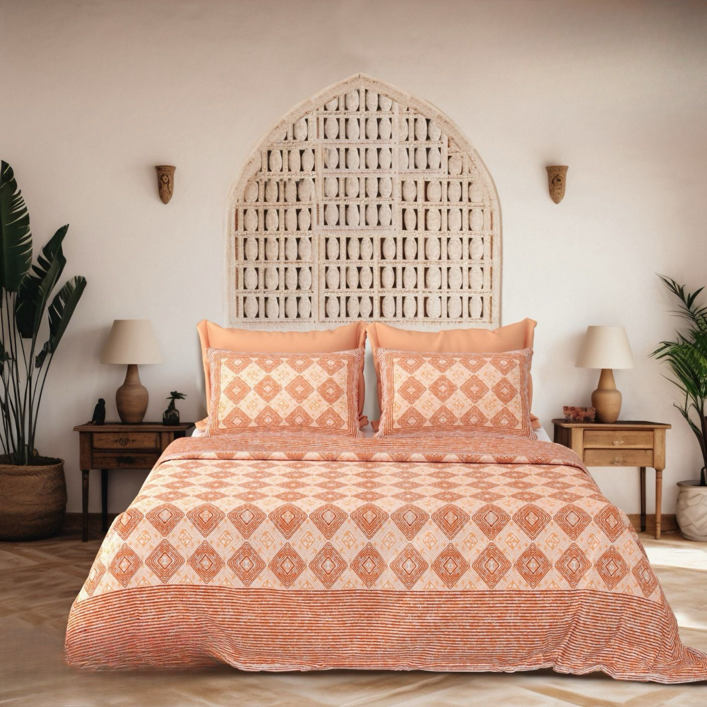 Nazraana Jaipuri Block Print - 400 TC - King Size (108 x 108)