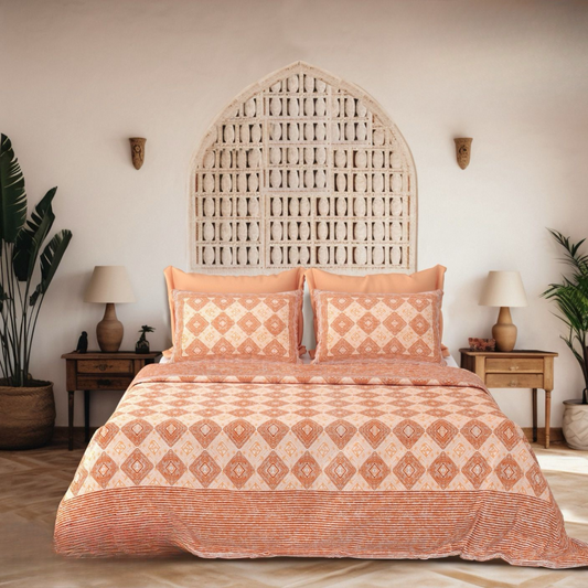 Nazraana Jaipuri Block Print - 400 TC - King Size (108 x 108)