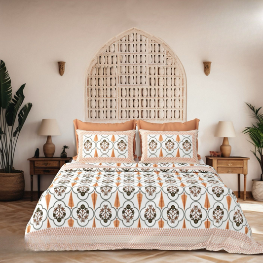 Rangili Jaipuri Block Print - 300 TC - King Size (108 x 108)