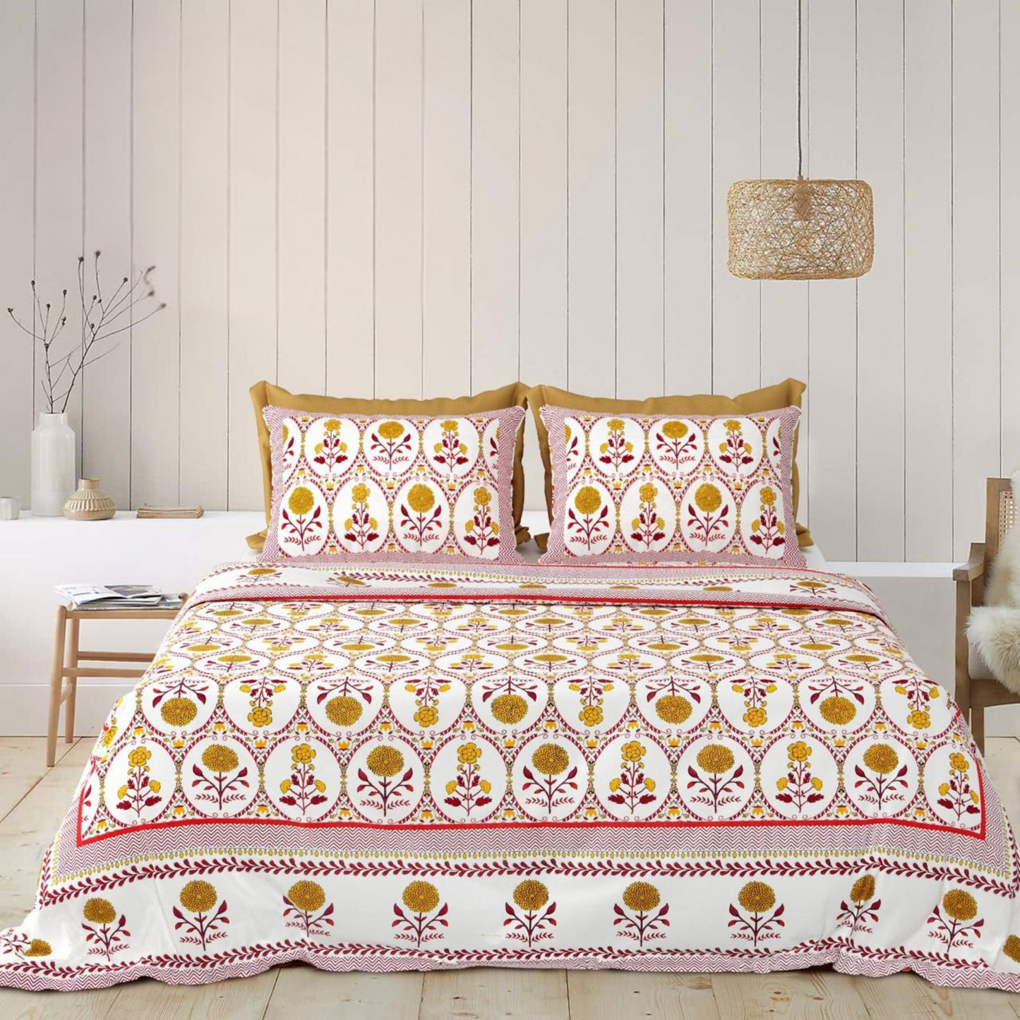 Sugandh Jaipuri Block Print - 400 TC - King Size (108 x 108)