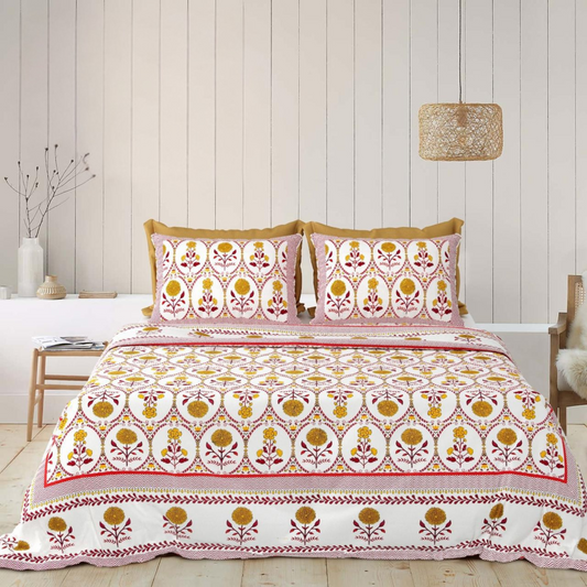 Sugandh Jaipuri Block Print - 400 TC - King Size (108 x 108)