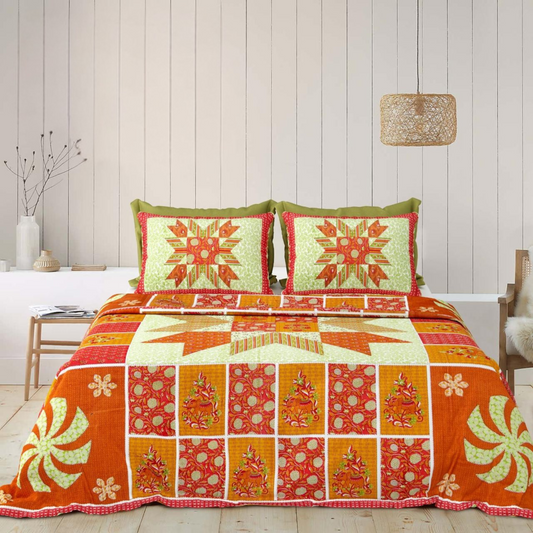 Satrangi Jaipuri Block Print - 400 TC - King Size (108 x 108)