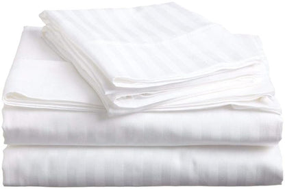 White Plain Ultra soft King Size Bedsheet - (108" x 108") 400 TC