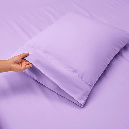 Lilac Plain Premium King Size Bedsheet (108" x 108") 300 TC