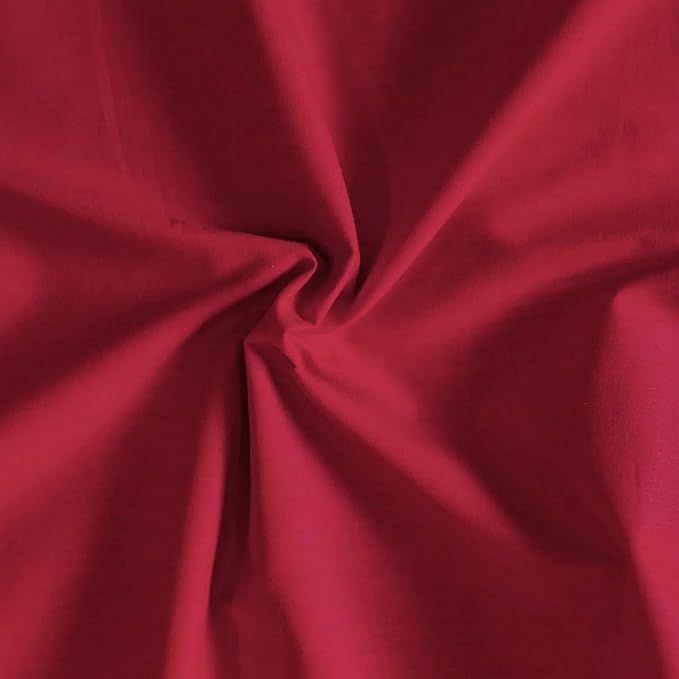 Red Silk Plain Premium King Size Bedsheet (108" x 108") 400 TC