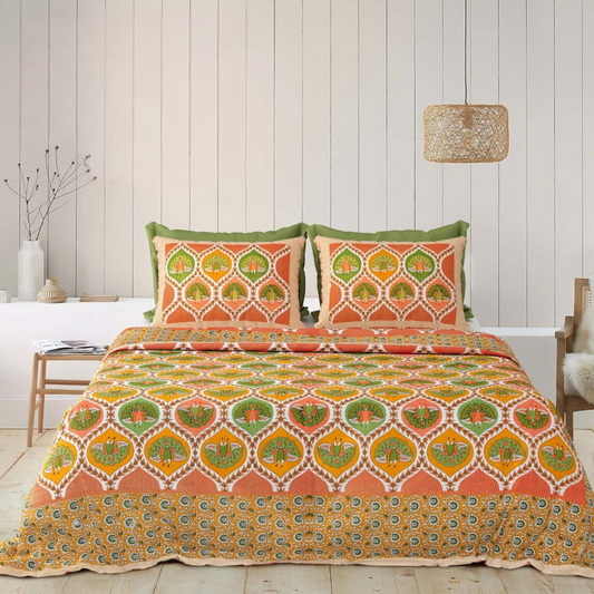 Shaan Jaipuri Block Print - 400 TC - King Size (108 x 108)