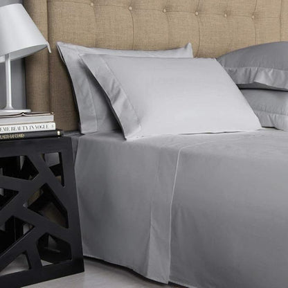 Grey Satin Plain Premium King Size Bedsheet (108" x 108") 300 TC