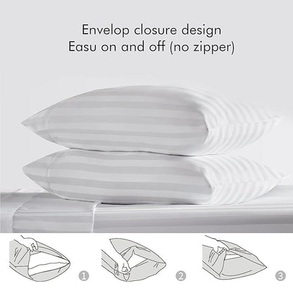 White Silk Premium King Size Bedsheet (108" x 108") - 400 TC