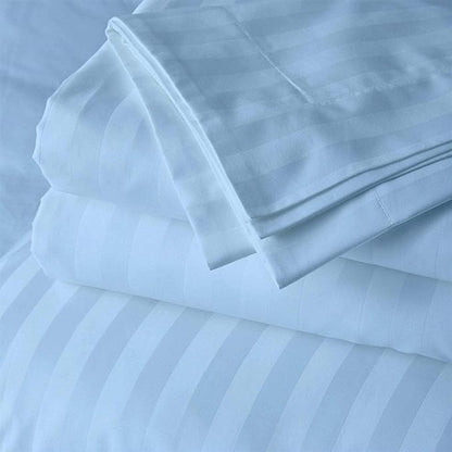 Blue Lined Premium King Size Bedsheet (108" x 108") 300 TC