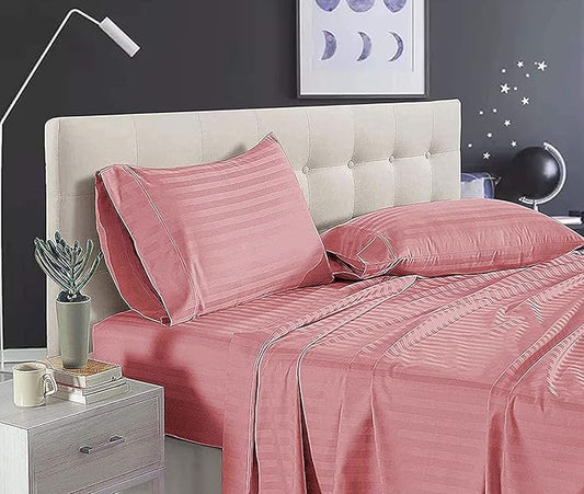 Peach-Lined Premium King Size Bedsheet (108" x 108") - 350 TC
