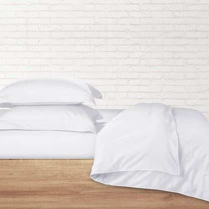 White Cotton Italian Cotton King Size Bedsheet (108" x 108") 500TC