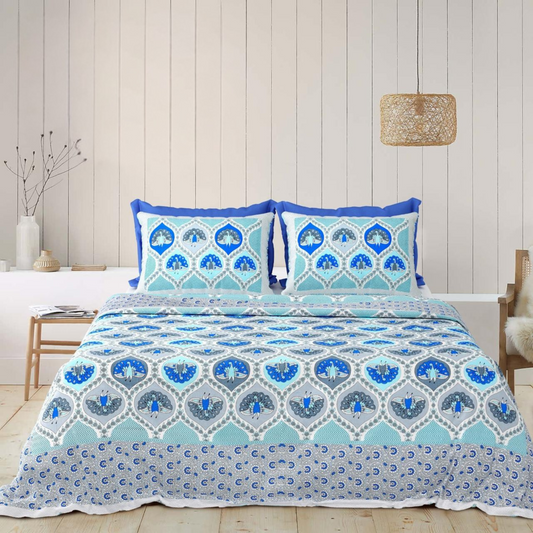 Mehmaan Jaipuri Block Print - 400 TC - King Size (108 x 108)