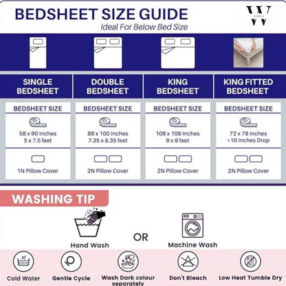 Brionea Premium King Size Bedsheet (108" x 108") 400 TC