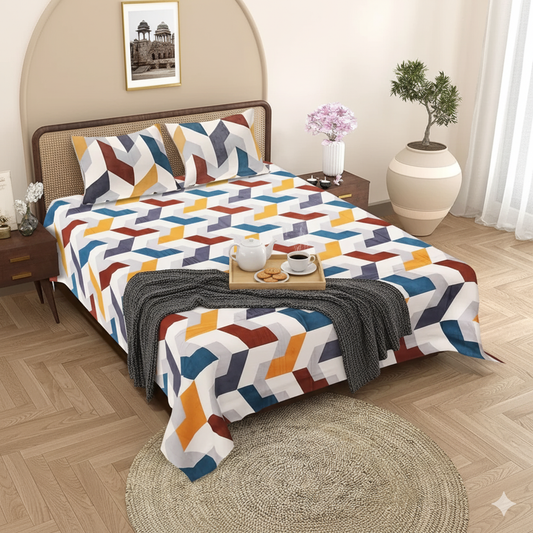 Aabroo Jaipuri Block Print - 400 TC - King Size (108 x 108)