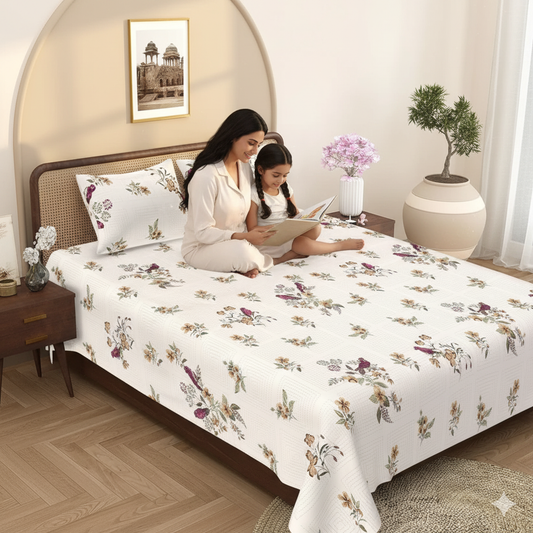 Leheriya Jaipuri Block Print - 400 TC - King Size (108 x 108)