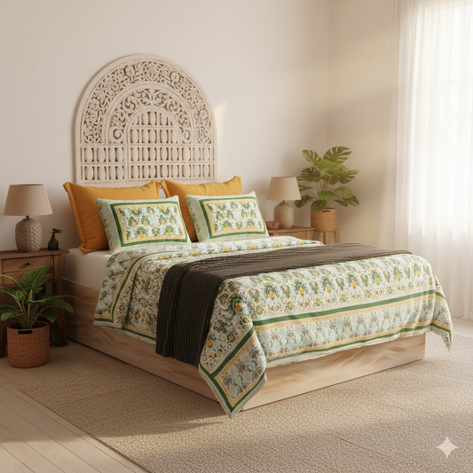 Aangan Jaipuri Block Print - 400 TC - King Size (108 x 108)