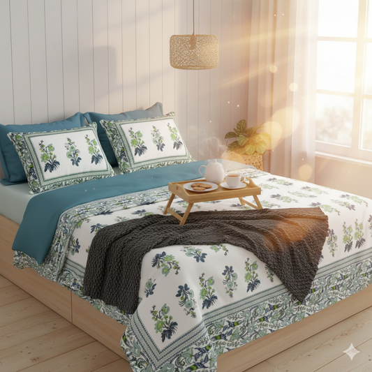 Rangrez Jaipuri Block Print - 400 TC - King Size (108 x 108)