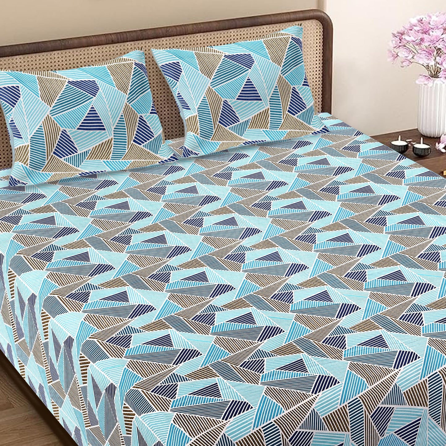 Mehfil Jaipuri Block Print - 400 TC - King Size (108 x 108)
